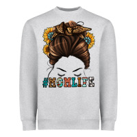 Heather Grey mom life messy bun Heavyweight Sweatshirt - Jasminsmagicworld