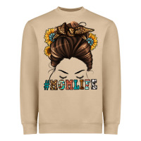 Mushroom mom life messy bun Heavyweight Sweatshirt - Jasminsmagicworld