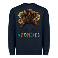 Navy mom life messy bun Heavyweight Sweatshirt - Jasminsmagicworld