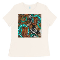 Bone cowboy boot and gemstone Ladies Tee - BundleAndBundleShop