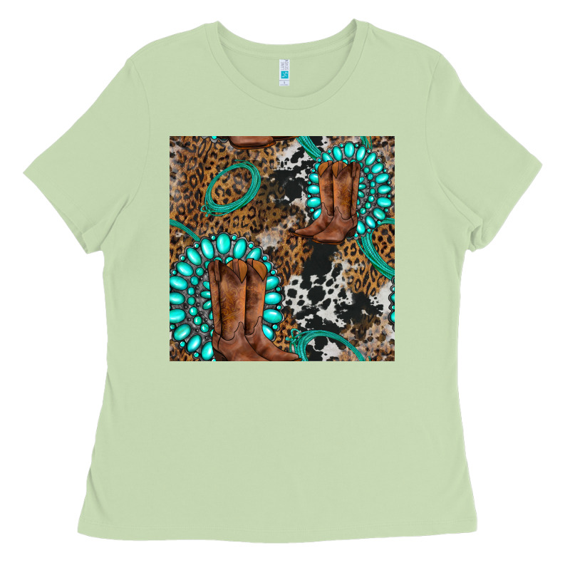 Cowboy Boot And Gemstone Ladies Tee by BundleAndBundleShop | Teevron