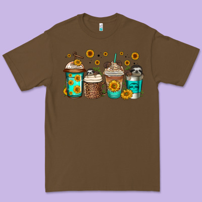 Sloth Coffee Cups Premium Tee Designed By Jasminsmagicworld