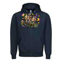 Navy Mardi Gras Heifers Zipper Hoodie - HowdyJamesFarm