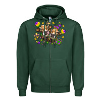 Sports Green Mardi Gras Heifers Zipper Hoodie - HowdyJamesFarm