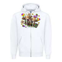 White Mardi Gras Heifers Zipper Hoodie - HowdyJamesFarm