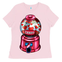 Bubblegum Pink love and candy machine Ladies Tee - AdoDesignShop