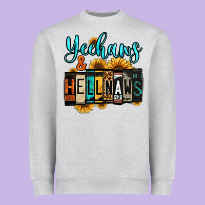 Yeehaws And Hellnaws Heavyweight Sweatshirt Designed By Jasminsmagicworld