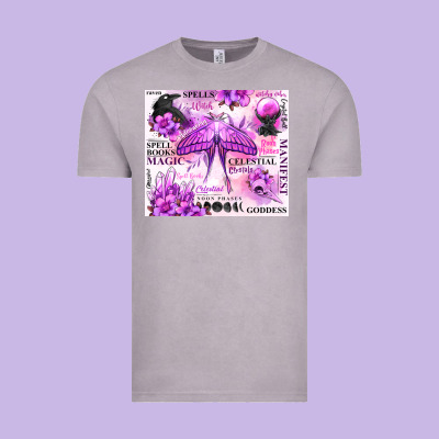 Witchy Celestial Witch Vintage Tee Designed By Maliassmallbusiness