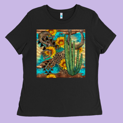 Horseshoe And Cactus Ladies Tee Designed By Bundleandbundleshop