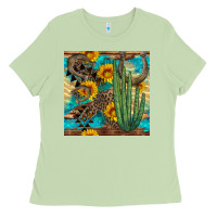 Matcha horseshoe and cactus Ladies Tee - BundleAndBundleShop