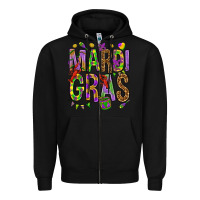 Black Mardi Gras Zipper Hoodie - HowdyJamesFarm