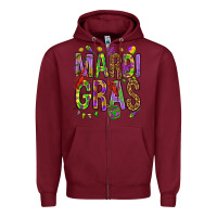 Burgundy Mardi Gras Zipper Hoodie - HowdyJamesFarm