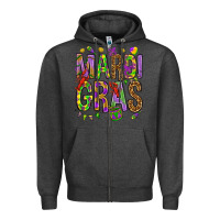 Charcoal Heather Mardi Gras Zipper Hoodie - HowdyJamesFarm