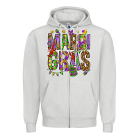 Dove Grey Mardi Gras Zipper Hoodie - HowdyJamesFarm