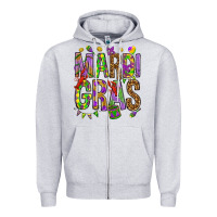 Heather Grey Mardi Gras Zipper Hoodie - HowdyJamesFarm
