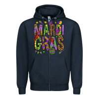 Navy Mardi Gras Zipper Hoodie - HowdyJamesFarm