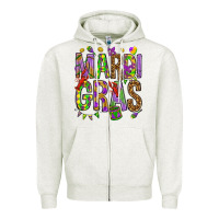 Oatmeal Heather Mardi Gras Zipper Hoodie - HowdyJamesFarm