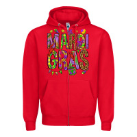 Red Mardi Gras Zipper Hoodie - HowdyJamesFarm