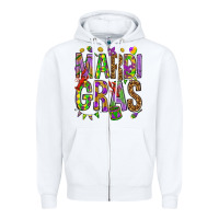 White Mardi Gras Zipper Hoodie - HowdyJamesFarm