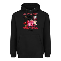 Black just a girl who loves valentine's day Heavyweight Hoodie - OliviaCreatesArt