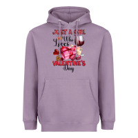 Lavender just a girl who loves valentine's day Heavyweight Hoodie - OliviaCreatesArt