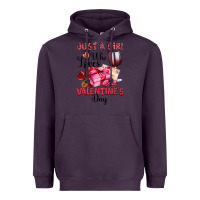 Plum just a girl who loves valentine's day Heavyweight Hoodie - OliviaCreatesArt
