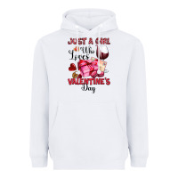 White just a girl who loves valentine's day Heavyweight Hoodie - OliviaCreatesArt