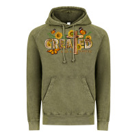 Vintage Olive created with a purpose with sunflower and butterfl Vintage Hoodie - NancyCooperArtShop