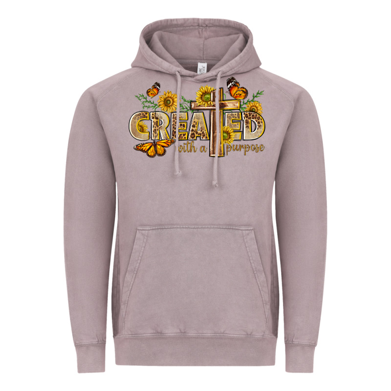 Created With A Purpose With Sunflower And Butterfl Vintage Hoodie by NancyCooperArtShop | Teevron