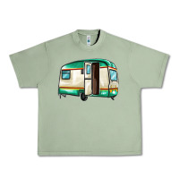 Oil Green caravan Urban Heavy Tee - MaliasSmallBusiness