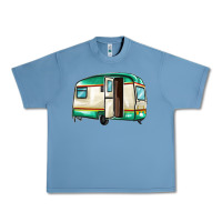 Pebble Blue caravan Urban Heavy Tee - MaliasSmallBusiness