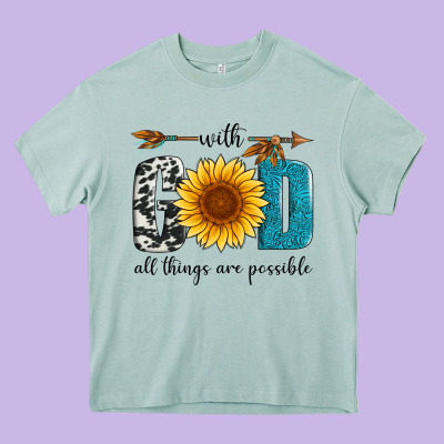 With God All Things Are Possible Heavy Core Tee Designed By Artiststas