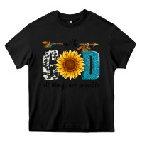 Black with god all things are possible Heavy Core Tee - Artiststas