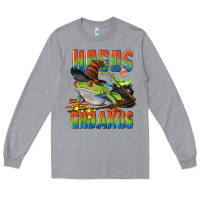 Heather Grey Hocus Croakus Halloween Frog Long Sleeve Tee - LillyAllenDesigns
