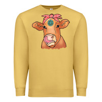 Antique Gold Cow  Turquoise Premium Sweatshirt - CowCowDesign