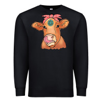 Black Cow  Turquoise Premium Sweatshirt - CowCowDesign