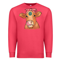 Cardinal Cow  Turquoise Premium Sweatshirt - CowCowDesign