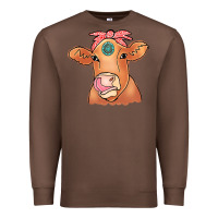 Chestnut Cow  Turquoise Premium Sweatshirt - CowCowDesign
