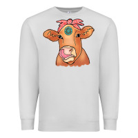 Dove Grey Cow  Turquoise Premium Sweatshirt - CowCowDesign