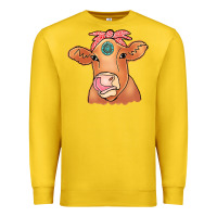 Lemon Cow  Turquoise Premium Sweatshirt - CowCowDesign