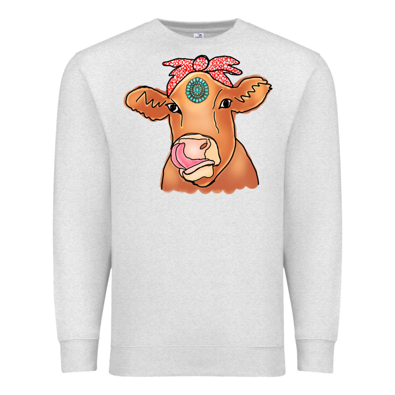 Cow  Turquoise Premium Sweatshirt by CowCowDesign | Teevron