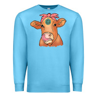 Ocean Blue Cow  Turquoise Premium Sweatshirt - CowCowDesign