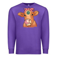 Purple Cow  Turquoise Premium Sweatshirt - CowCowDesign