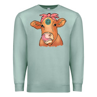 Seafoam Cow  Turquoise Premium Sweatshirt - CowCowDesign