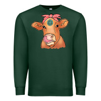 Sports Green Cow  Turquoise Premium Sweatshirt - CowCowDesign