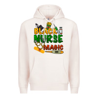 Pale Pink Black Nurse magic Premium Hoodie - HowdyJamesFarm