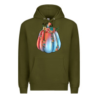 Army Green flowers pumpkin Premium Hoodie - JahusDesignShop