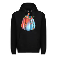 Black flowers pumpkin Premium Hoodie - JahusDesignShop