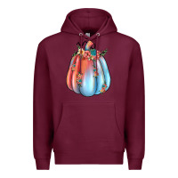 Burgundy flowers pumpkin Premium Hoodie - JahusDesignShop