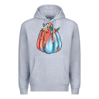 Heather Grey flowers pumpkin Premium Hoodie - JahusDesignShop